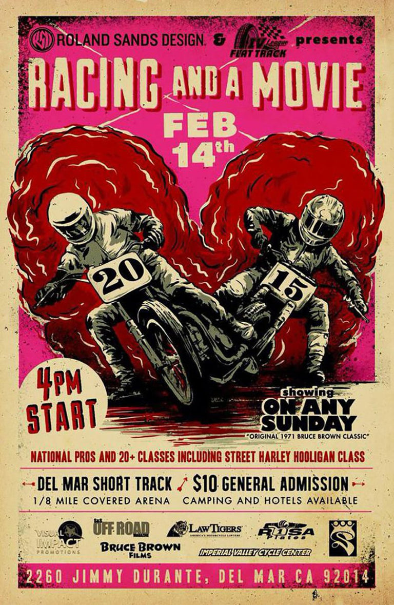 Racing and a Movie in Del Mar - This Saturday February 14th - By RSD and IV Flat track
