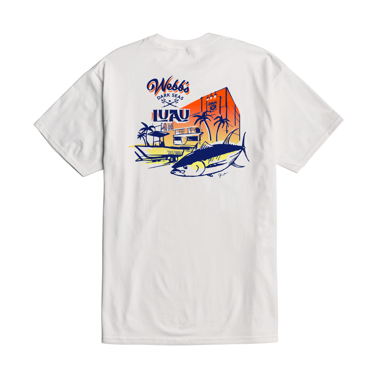 Webb's Luau Stock T-Shirt (zoomed)