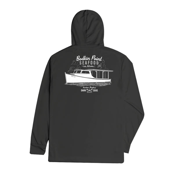 CRAB STAND HOODED UV LS T-SHIRT CARBON